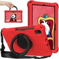 thumbnail image 1 of Dteck Kids Case for Samsung Galaxy Tab A7 10.4 inch T500 T505 T507,Shockproof EVA Case 360° Rotating Stand Hand Grip Kids Friendly Cover with Shoulder Strap for Galaxy Tab A7 10.4" 2020,Red, 1 of 8