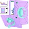 thumbnail image 1 of Dteck Kids Case for Samsung Galaxy Tab A8 10.5 2022 SM-X200 / SM-X205, Shockproof Handle Heavy Duty Stand Protective Cover with Pencil Holder & Shoulder Strap,Purplegreen, 1 of 12