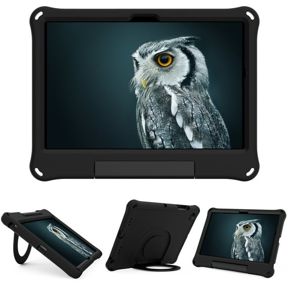 Dteck Kids Case for Samsung Galaxy Tab A8 10.5 inch 2022 SM-X200/SM-X205/SM-X207, Lightweight EVA Kids Friendly Shockproof 360 Rotating Grip Handle Folding Stand Cover - Black