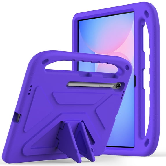 Dteck Kids Case for Samsung Galaxy Tab S10 FE+ / S10 FE Plus 13.1 Inch tablet, Child Proof Lightweight Shockproof EVA Foam Handle Stand Protective Case,Purple
