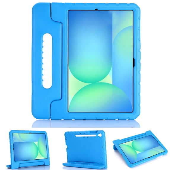 Dteck Kids Case for Samsung Galaxy Tab S10 FE+/ S10 FE Plus 5G 13.1″ 2025 with Pencil Holder, Shockproof Lightweight Cover with Stand Convertible Handle for Children,Blue