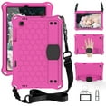 thumbnail image 1 of Dteck Kids Case For Samsung Galaxy Tab S6 Lite 10.4-inch 2020 Model SM-P610 P615, Heavy Duty Shockproof Kickstand Case with Removable Shoulder Strap/Flexible Handle Strap, Rose + Black, 1 of 7