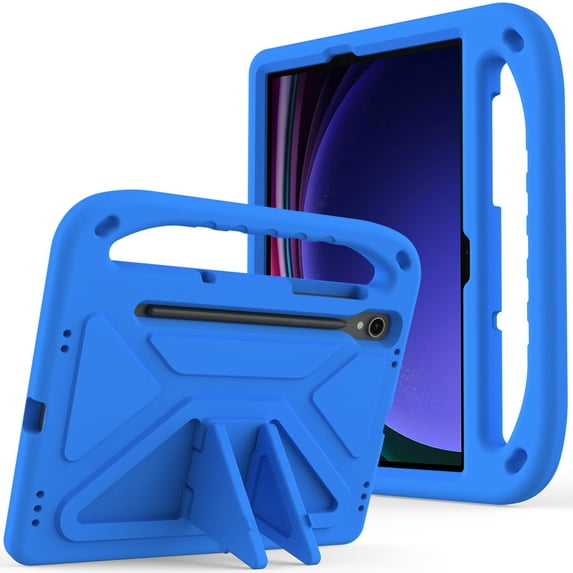 Dteck Kids Case for Samsung Galaxy Tab S9 FE 10.9", for Samsung Tab S9/S8/S7 11 Inch Tablet Case, Lightweight Shockproof EVA Foam Handle Stand Protective Cover,Blue