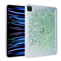 Dteck Kids Case for iPad mini 6th Generation 8.3 Inch, Matte Glitter Sturdy Shockproof Hard Cover for Girls,Green