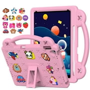Dteck Kids Case for iPad 10.2 2021/2020/2019, iPad 9th/8th/7th Generation Case for Girls Boys with DIY Toys, Shockproof Handle Stand Kids Case for iPad 10.2" (9th/8th/7th Gen),Pink