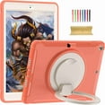 thumbnail image 1 of Dteck Kids Case for iPad 10.2 (2021/2020/2019) Rugged Kickstand Shockproof Heavy Duty Hybrid Three Layer Armor Protective Case for iPad 9th 2021/ 8th 2020/iPad 7th 2019, orange, 1 of 8