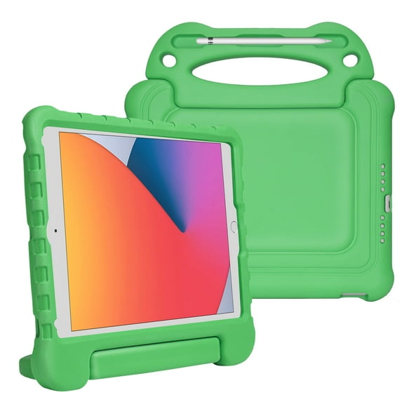 Dteck Kids Case for iPad 11-inch (A16) 2025 , iPad 10th Generation 10.9-inch Case with Rotating Handle Grip EVA Foam Case Shockproof Rugged Kickstand Cover with Shoulder Strap,Green