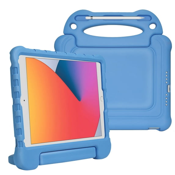 Dteck Kids Case for iPad 11-inch (A16) 2025 , iPad 10th Generation 10.9-inch Case with Rotating Handle Grip EVA Foam Case Shockproof Rugged Kickstand Cover with Shoulder Strap,Blue