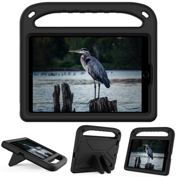 Dteck Kids Case for iPad 5th/6th Generation (9.7-inch, 2017/2018), iPad Air/Air 2/iPad Pro 9.7 Case Durable EVA Shockproof Protective Cover with Handle Kickstand Cover,Black