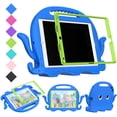thumbnail image 1 of Dteck Kids Case for iPad 6th Gen/iPad 5th Gen/iPad Air 2/iPad Air, iPad 9.7 Case, with Built in Screen Protector, Octopus Animals Shockproof Case Handle Grip with Shoulder Stap,Blue, 1 of 8