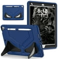 thumbnail image 1 of Dteck Kids Case for iPad 9th 8th 7th Generation 10.2 inch,Heavy Duty Shockproof Silicone Rugged Hybrid Hard PC Kickstand Protective Cover with Pencil Holder for iPad 10.2" 2021/2020/2019,Navy, 1 of 8