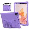 thumbnail image 1 of Dteck Kids Case for iPad Air 13 2025/2024 (M3/M2), iPad Pro 13 M4 (2024, 7th Generation), Lightweight Soft EVA Stand Durable Shockproof Boy Girl Child Butterfly Case with Shoulder Strap,Lightpurple, 1 of 6