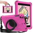 thumbnail image 1 of Dteck Kids Case for iPad mini 5, iPad mini 4 Case, iPad mini 3/2/1 Case 7.9-inch, Rotating Stand Handle Grip Kids Friendly Silicone Shockproof Shell Shockproof Rugged Case for iPad mini 7.9",Rose, 1 of 7