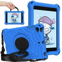 Dteck Kids Case for iPad mini 5, iPad mini 4 Case, iPad mini 3/2/1 Case 7.9-inch, Rotating Stand Handle Grip Kids Friendly Silicone Shockproof Shell Shockproof Rugged Case for iPad mini 7.9",Blue