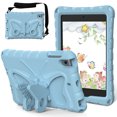 thumbnail image 1 of Dteck Kids Case for iPad mini 5/mini 4/mini 3/mini 2/mini 1 7.9-inch,Cute Butterfly EVA Case Kickstand Lightweight Cover with Shoulder Strap for iPad mini 2019/2015/2014/2013/2012,Lightblue, 1 of 7