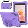 thumbnail image 1 of Dteck Kids Case for iPad mini 5/mini 4/mini 3/mini 2/mini 1 7.9-inch,Cute Butterfly EVA Case Kickstand Lightweight Cover with Shoulder Strap for iPad mini 2019/2015/2014/2013/2012,Lightpurple, 1 of 7