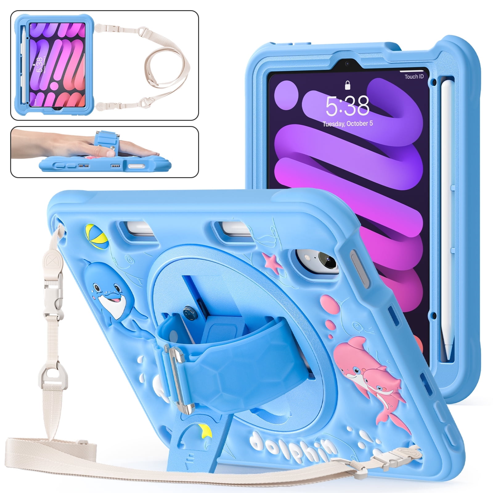 Dteck Kids Case for iPad mini 7 (A17 Pro) 2024 & iPad mini 6 (A15 