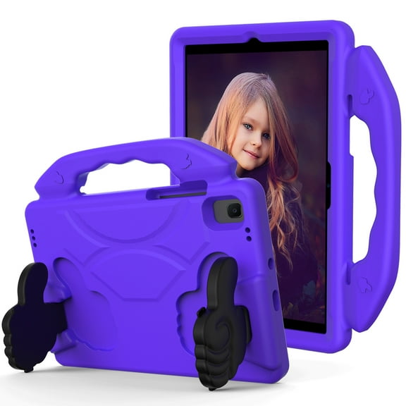 Dteck Kids Friendly Case for Samsung Galaxy Tab A8 10.5 inch X200/X205/X207,Shockproof Protective Case EVA Handle Kickstand Cover for Galaxy Tab A8 10.5” 2022,Purple