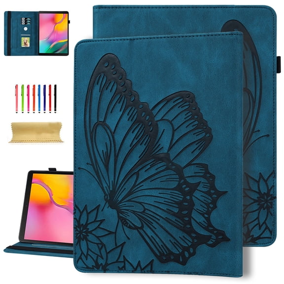 Dteck Kindle Paperwhite 2021 Case 6.8 inch, Kindle Paperwhite 11th Gen Case, Embossed Butterfly PU Leather Folio Flip Case with Credit Card Slots, Blue