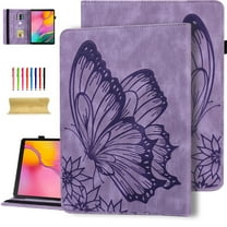 Dteck Kindle Paperwhite 2021 Case 6.8 inch, Kindle Paperwhite 11th Gen Case, Embossed Butterfly PU Leather Folio Flip Case with Credit Card Slots,Purple