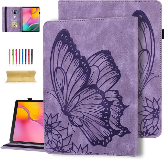 Dteck Kindle Paperwhite 2021 Case 6.8 inch, Kindle Paperwhite 11th Gen Case, Embossed Butterfly PU Leather Folio Flip Case with Credit Card Slots,Purple