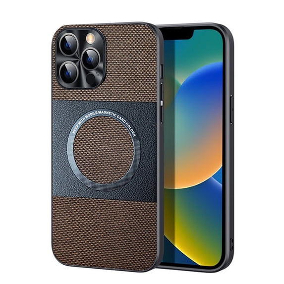 Dteck Leather Case for iPhone 13 Pro Luxury Elegant Design Slim Thin Lightweight Magnetic MagSafe Shockproof Anti-Scratch Non-Slip Case For iPhone 13 Pro,Brown