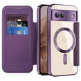 thumbnail image 1 of Dteck Leather Wallet Case for Google Pixel 8A with Card Holder RFID Blocking Compatible with Magsafe TPU Transparent Back Shockproof Protective Phone Case for Google Pixel 8A,Purple, 1 of 7