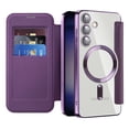thumbnail image 1 of Dteck Leather Wallet Case for Samsung Galaxy A15 with Card Holder RFID Blocking Compatible with Magsafe TPU Transparent Back Shockproof Protective Phone Case for Samsung Galaxy A15 5G,Purple, 1 of 7