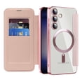 thumbnail image 1 of Dteck Leather Wallet Case for Samsung Galaxy A26 5G with Card Holder RFID Blocking Compatible with Magsafe TPU Transparent Back Shockproof Protective Phone Case for Samsung Galaxy A26 5G,Pink, 1 of 7