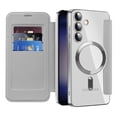 thumbnail image 1 of Dteck Leather Wallet Case for Samsung Galaxy A26 5G with Card Holder RFID Blocking Compatible with Magsafe TPU Transparent Back Shockproof Protective Phone Case for Samsung Galaxy A26 5G,Grey, 1 of 7