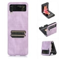 thumbnail image 1 of Dteck Leather Wallet Case for Samsung Galaxy Z Flip 3 with Card Slots Card Holders Shockproof Protective Folding Case For Samsung Galaxy Z Flip 3,Purple, 1 of 6