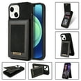 thumbnail image 1 of Dteck Leather Wallet Case for iPhone 13 with RFID Blocking Card Slots Magnetic Button Kickstand Function Business Style Men Women Case For iPhone 13,Black, 1 of 7