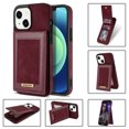 thumbnail image 1 of Dteck Leather Wallet Case for iPhone 13 with RFID Blocking Card Slots Magnetic Button Kickstand Function Business Style Men Women Case For iPhone 13,Winered, 1 of 7