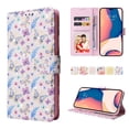 thumbnail image 1 of Dteck Leather Wallet Case for iPhone 14 Pro Stylish Flower Floral Butterfly Pattern,Kickstand Card Slots Handstrap Flip Folding Scratch Resistant Shockproof Durable Case for iPhone 14 Pro,E, 1 of 8