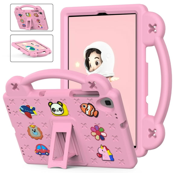 Dteck for Lenovo Tab M10 10.1" 2020 Case,Kids Light Weight Cute DIY Cartoon Pattern Shock Proof EVA Foam Kickstand Tablets Cover for Lenovo Tab M10 HD 2nd Gen TB-X306F/X306X 10.1" 2020, Pink