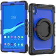 thumbnail image 1 of Dteck for Lenovo Tab M10 FHD Plus Case 10.3" with Built in Screen Protector, Heavy Duty Shockproof Child Proof Rugged Case with Rotating Handle Stand,Black + Blue, 1 of 7