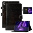 thumbnail image 1 of Dteck Lenovo Tab M10 HD 2nd Gen Case 10.1 Inch 2020 (Model: TB-X306F TB-X306X), Glitter PU Leather Stand Folio Case Auto Wake Sleep Cover w/ Stylus Holder for Lenovo Tab M10 HD 10.1",Black, 1 of 5