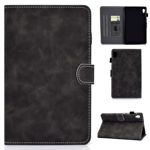 Dteck Lenovo Tab M10 HD 2nd Gen Case 10.1 Inch 2020 (Model: TB-X306F TB-X306X), Matte PU Leather Stand Protective Folio Case Auto Wake Sleep Smart Cover for Lenovo Tab M10 HD 10.1" , Black