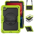 thumbnail image 1 of Dteck for Lenovo Tab M11 11-inch 2024 Case with Built-in Screen Protector, Shockproof Case with Shoulder Strap & Rotating Hand Strap Kickstand for Lenovo M11 (TB330FU / TB330XU) Tablet,Green + Black, 1 of 8