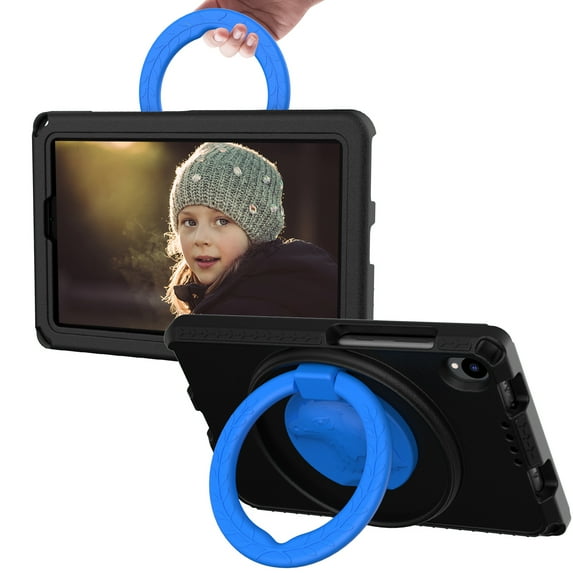 Dteck for Lenovo Tab M8 8 Inch Gen 3 2022 Case,Heavy Duty Hybrid Shockproof Full-Body Defender Rugged Protective Case with Rotating Stand for Lenovo Tab M8/M8 Smart/M8 HD LTE 8 Inch Tablet,Black