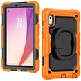 thumbnail image 1 of Dteck for Lenovo Tab M9 Case 2023 with Built-in Screen Protector, Heavy Duty Full Body Drop Protection Shockproof Rugged Case with Rotating Stand for Lenovo Tab M9 TB-310FX/FU,Orange, 1 of 7