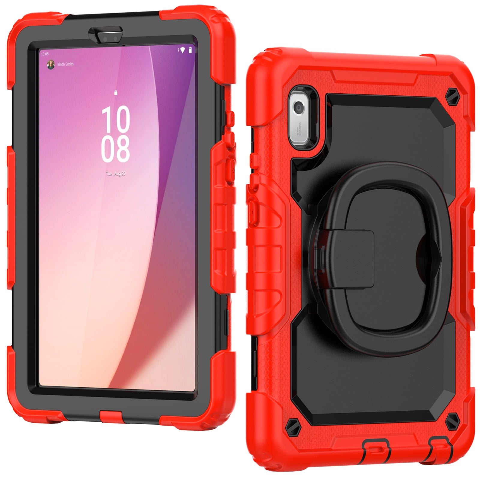 Junfire Rugged Case For Lenovo Tab M9 2023 – Shockproof, Built-in Screen Protector, 360° Kickstand & Hand Strap