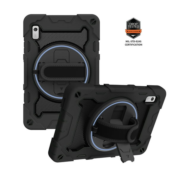 Dteck for Lenovo Tab M9 Case 9 inch (TB-310FU) with Rotating Hand Strap/Sturdy Stand, Heavy Duty Drop Protection Shockproof Rugged Case for Lenovo M9 HD Tablet 2023,Black