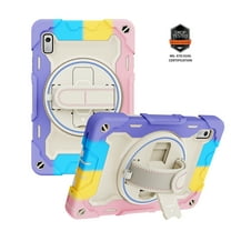Dteck for Lenovo Tab M9 Case 9 inch (TB-310FU) with Rotating Hand Strap/Sturdy Stand, Heavy Duty Drop Protection Shockproof Rugged Case for Lenovo M9 HD Tablet 2023,Rainbow Pink