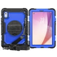 thumbnail image 1 of Dteck for Lenovo Tab M9 Case with Built-in Screen Protector, Heavy Duty Full Body Shockproof Shell Rugged Case with Rotating Stand Hand Shoulder Strap for Tab M9 TB-310FU 2023,Black + Blue, 1 of 7