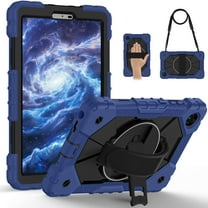 Dteck For Lenovo Tab One 8.7" K9 TB305FU 2025 Tablet Case with Kickstand & Shoulder Strap, Heavy Duty Shockproof Full-Body Protective Cover for Kids and Adults, Rugged Stand Case, Navy Black