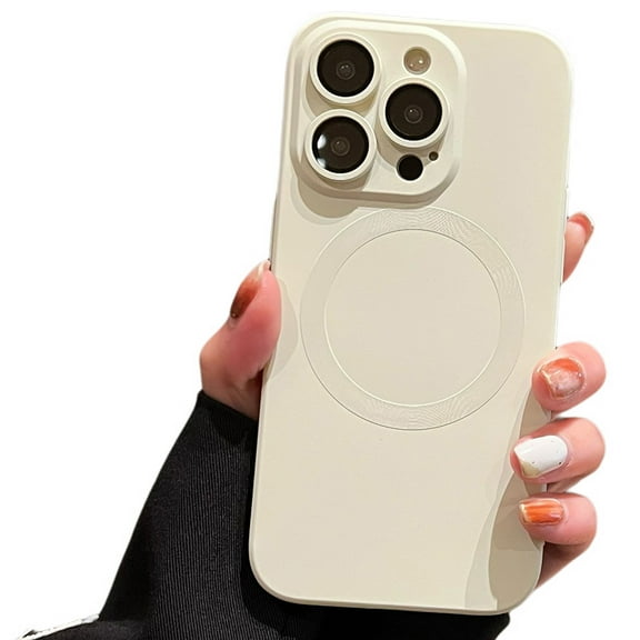 Dteck Liquid Silicone Case for iPhone 13 Pro Max, MagSafe Compatible, Upgraded Enhanced Camera Protection Shockproof Magnetic Case for iPhone 13 Pro Max, White