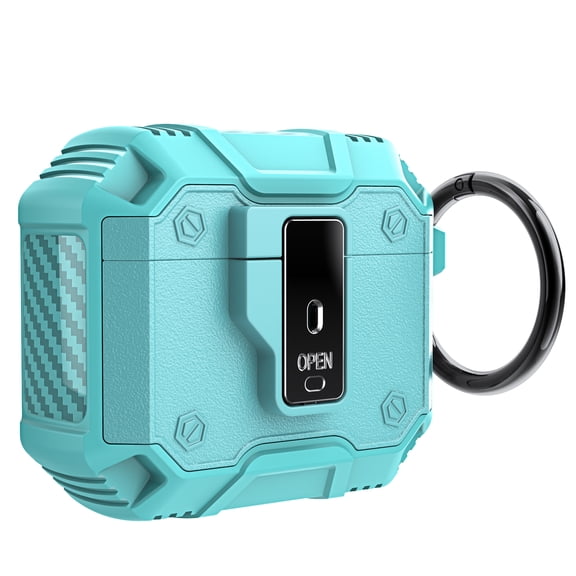 Dteck Lock Case for AirPods 4th Generation, Compatible with AirPods 4 Case (2024) with Keychain, Strong Drop Protection,Mint