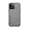 thumbnail image 1 of Dteck Luxury Leather Case for iPhone 13 Pro Max 6.7 Inch, Ultra Slim Thin Imported Leather Magnetic Shockproof Rugged Cover Case for iPhone 13 Pro Max, Lightgray, 1 of 5