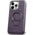 thumbnail image 1 of Dteck Luxury Leather Invisible Stand Case for iPhone 15 Pro Max,Shockproof Premium Leather Case Magnetic Ring Stand Mag Safe Cover for iPhone 15 Pro Max,Purple, 1 of 10